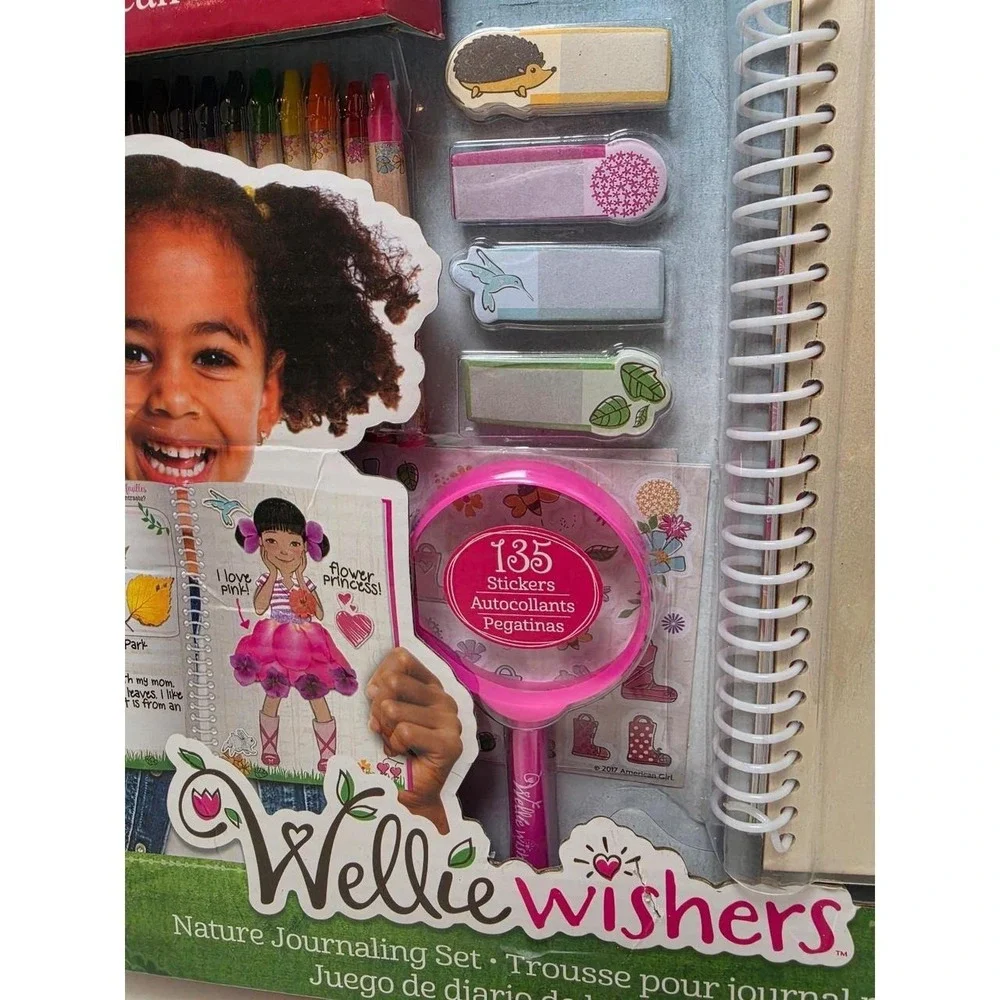 American Girl WellieWishers Nature Journaling Set, featuring a pink floral-theme